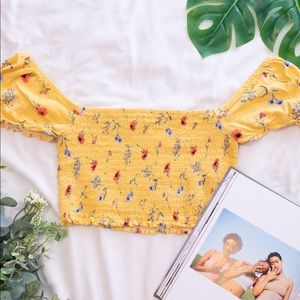 Floral Scrunched Crop Top Forever 21